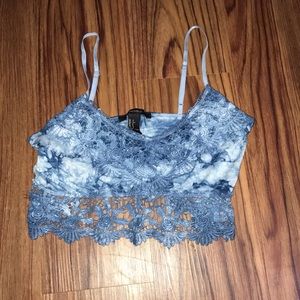 Blue Tie Dyed Lace Bralette